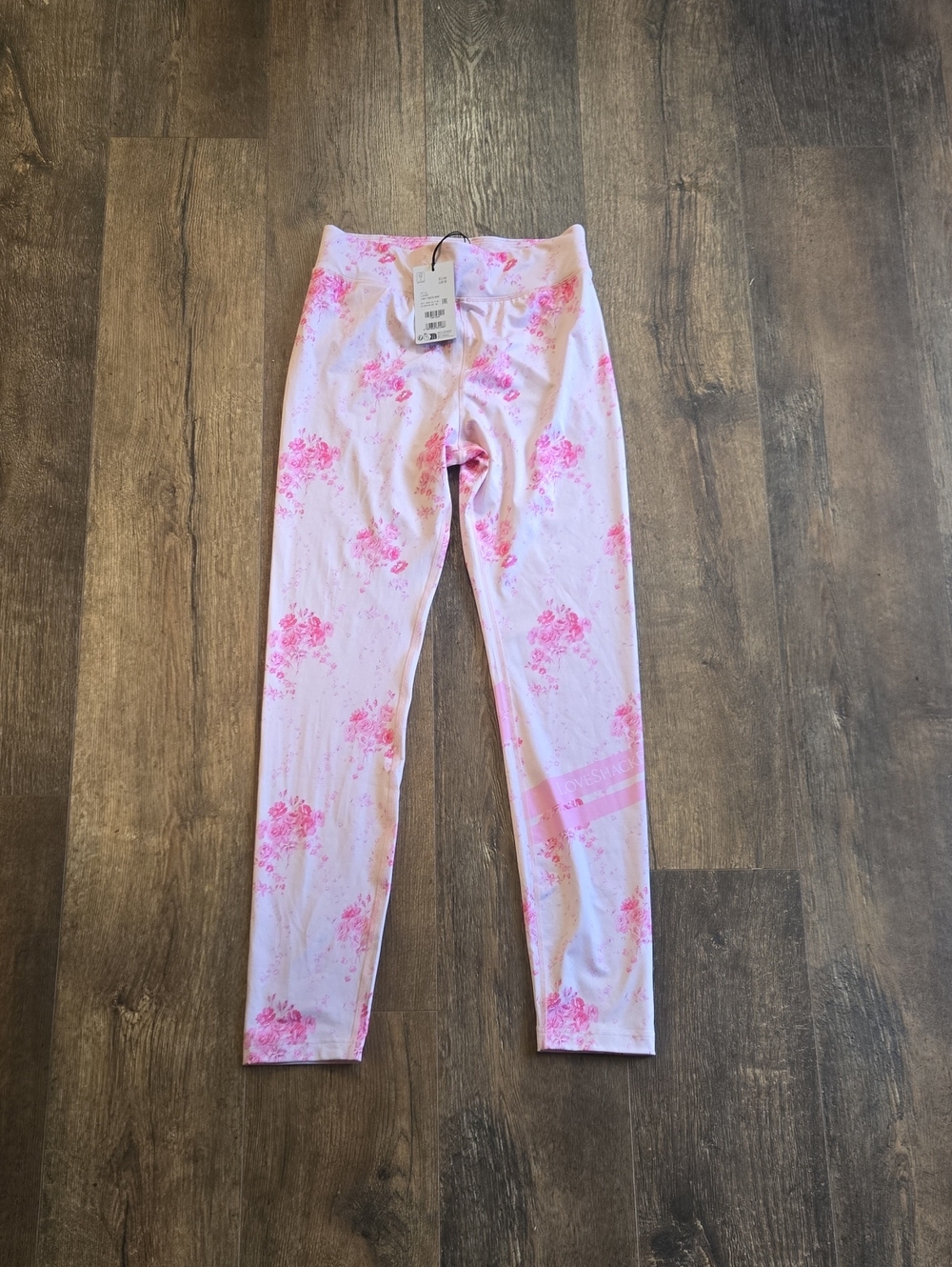 Bogner Fire+Ice LoveShackFancy Leggings Medium Pink Floral Love new with tags